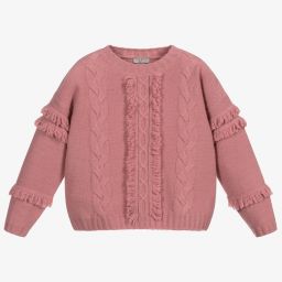 Il Gufo-Girls Pink Wool Sweater | Childrensalon Outlet