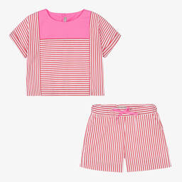 Il Gufo-Красно-розовый тор и шорты из хлопка | Childrensalon Outlet