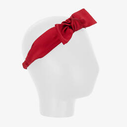 Il Gufo-Girls Red Satin Headband | Childrensalon Outlet