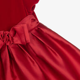 Il Gufo-فستان مخمل وتافتا لون أحمر أطفال بناتي | Childrensalon Outlet