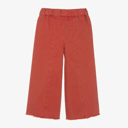 إيل غوفو-بنطلون برجلين واسعتين قطن لون أحمر للبنات | Childrensalon Outlet
