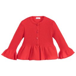 Il Gufo-Girls Red Wool Cardigan | Childrensalon Outlet