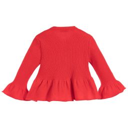 Il Gufo-Girls Red Wool Cardigan | Childrensalon Outlet