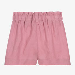 Il Gufo-Розовые льняные шорты для девочек | Childrensalon Outlet