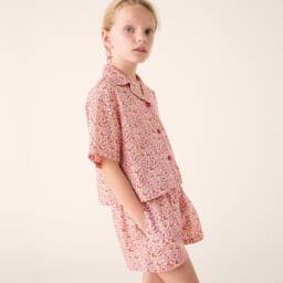 Il Gufo-Girls Rosy Cherry Cotton Ensemble | Childrensalon Outlet