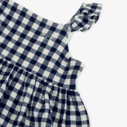 Il Gufo-Girls Ruffled Blue Check Dress | Childrensalon Outlet