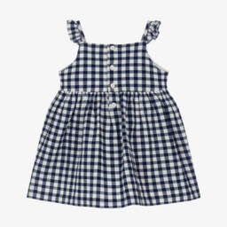 Il Gufo-Girls Ruffled Blue Check Dress | Childrensalon Outlet