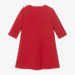 إيل غوفو-فستان بناتي بتطريز زهور قرمزي | Childrensalon Outlet