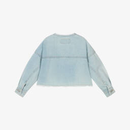 Il Gufo-Girls Sky-Hued Boxy Denim Coat | Childrensalon Outlet