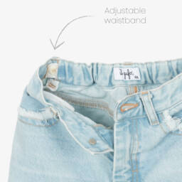 Il Gufo-Джинсовые бермуды небесного оттенка для девочек | Childrensalon Outlet