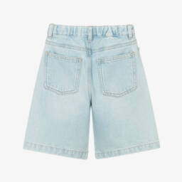 Il Gufo-Джинсовые бермуды небесного оттенка для девочек | Childrensalon Outlet