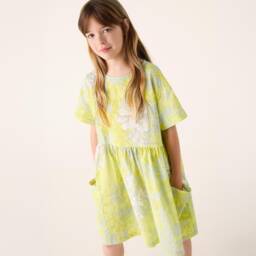 Il Gufo-Летнее платье из жатки с цветочным узором для девочек | Childrensalon Outlet