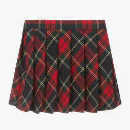 Il Gufo-Girls Tartan Red Pleated Skirt | Childrensalon Outlet