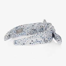 إيل غوفو-طوق للشعر قطن لون أبيض وأزرق للبنات | Childrensalon Outlet