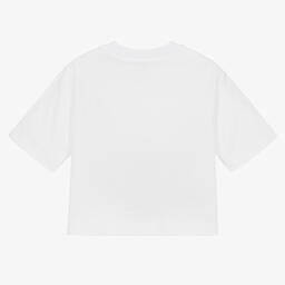 Il Gufo-Girls White & Blue Tulle T-Shirt | Childrensalon Outlet