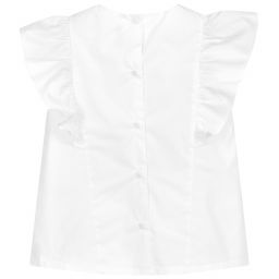 Il Gufo-Girls White Cotton Blouse | Childrensalon Outlet