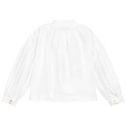 Il Gufo-Girls White Cotton Blouse | Childrensalon Outlet