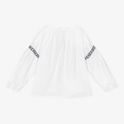 إيل غوفو-بلوز مزيج قطن لون أبيض للبنات | Childrensalon Outlet