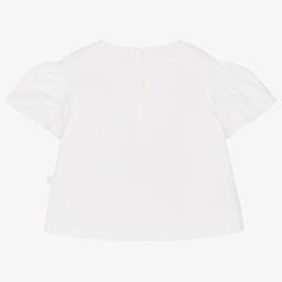Il Gufo-Белая хлопковая блузка для девочек | Childrensalon Outlet
