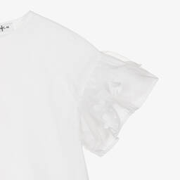 Il Gufo-Girls White Cotton Blouse | Childrensalon Outlet