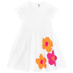 Il Gufo-Белое хлопковое платье для девочек | Childrensalon Outlet