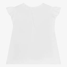 Il Gufo-Белая хлопковая футболка с мышкой для девочек | Childrensalon Outlet