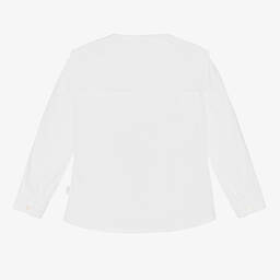 Il Gufo-بلوز قطن بوبلين لون أبيض للبنات | Childrensalon Outlet