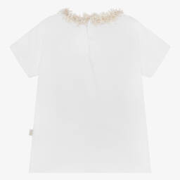 Il Gufo-Белая хлопковая футболка для девочек | Childrensalon Outlet
