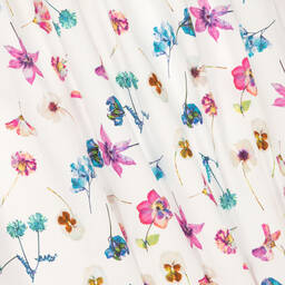 Il Gufo-Белое хлопковое платье в цветочек | Childrensalon Outlet