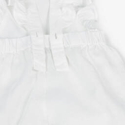 Il Gufo-Girls White Linen Jumpsuit Delight | Childrensalon Outlet