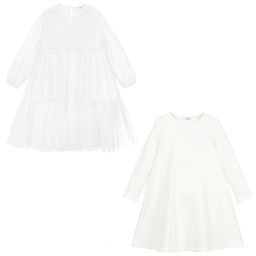 Il Gufo-Girls White Tulle Dress | Childrensalon Outlet