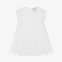 Il Gufo-Girls White Tulle & Jersey Dress | Childrensalon Outlet