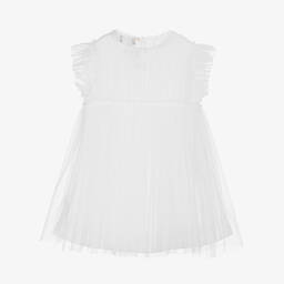 Il Gufo-Girls White Tulle & Jersey Dress | Childrensalon Outlet