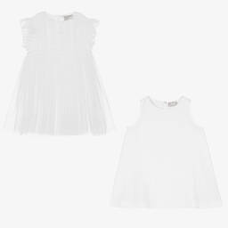 Il Gufo-Girls White Tulle & Jersey Dress | Childrensalon Outlet