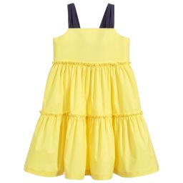 Il Gufo-Girls Yellow Cotton Dress | Childrensalon Outlet