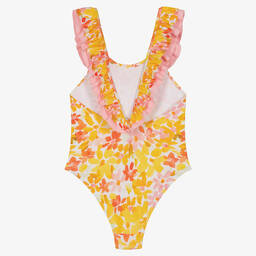 Il Gufo-Желто-розовый купальник в цветочек | Childrensalon Outlet