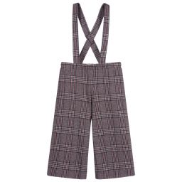 Il Gufo-Grey Check Wide-Leg Trousers | Childrensalon Outlet