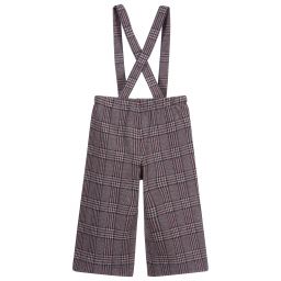 Il Gufo-Grey Check Wide-Leg Trousers | Childrensalon Outlet