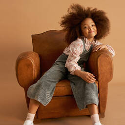 Il Gufo-Grey Corduroy Dungarees | Childrensalon Outlet