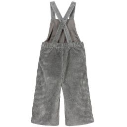 Il Gufo-Grey Corduroy Dungarees | Childrensalon Outlet