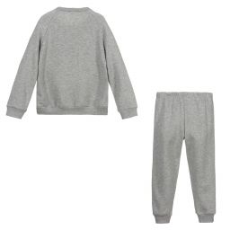 Il Gufo-Серый спортивный костюм из хлопка с медвежонком | Childrensalon Outlet