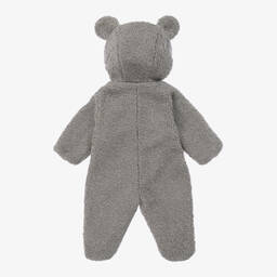 Il Gufo-Grey Faux Shearling Bear Pramsuit | Childrensalon Outlet