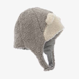 Il Gufo-Серая шапка из шерпы-флиса с ушками | Childrensalon Outlet