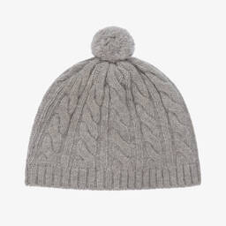 Il Gufo-Grey Wool Knit Baby Hat | Childrensalon Outlet