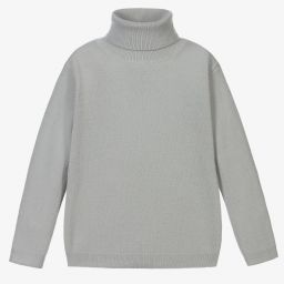 إيل غوفو-كنزة بياقة عالية صوف لون رمادي | Childrensalon Outlet