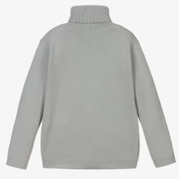 إيل غوفو-كنزة بياقة عالية صوف لون رمادي | Childrensalon Outlet