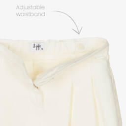 Il Gufo-Ivory Denim Pleat Skirt for Girls | Childrensalon Outlet