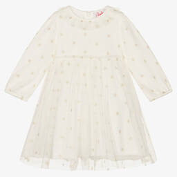 Il Gufo-فستان أطفال بناتي تول منقّط لون عاجي | Childrensalon Outlet