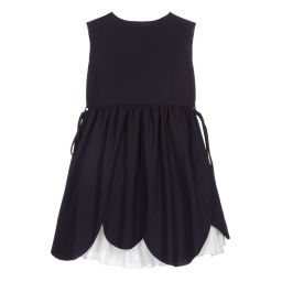 Il Gufo-فستان جيرسي لون كحلي و تنورة شبك لون أبيض | Childrensalon Outlet