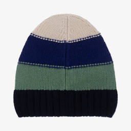 Il Gufo-Navy Blue & Green Wool Hat | Childrensalon Outlet